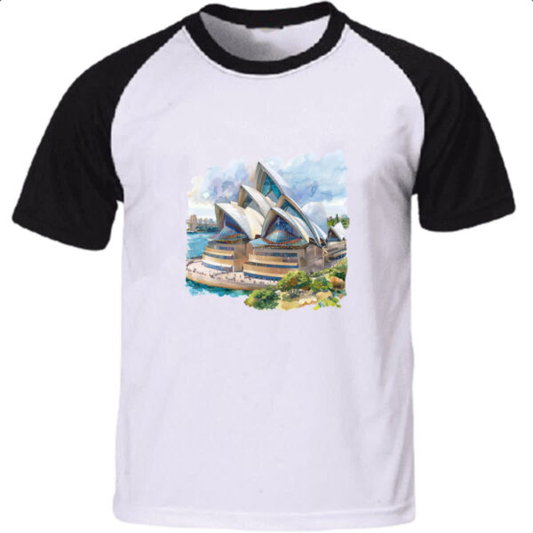 Camiseta Raglan Opera de Sydney watercolor