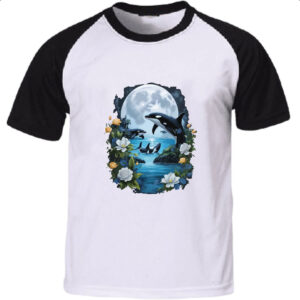 Camiseta Raglan Orca ao luar