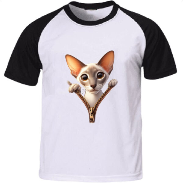 Camiseta Raglan Oriental Shorthair no ziper