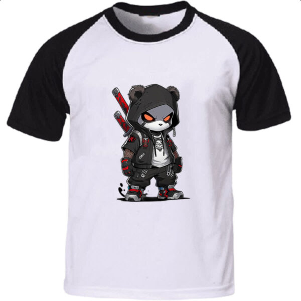 Camiseta Raglan Panda chibi ninja