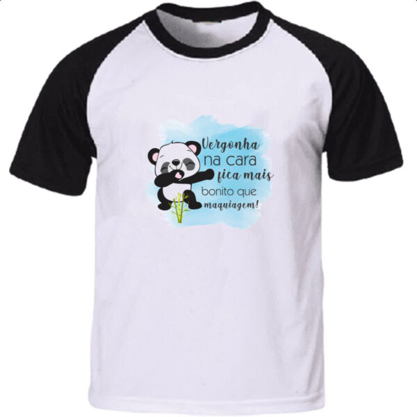 Camiseta Raglan Panda vergonha na cara
