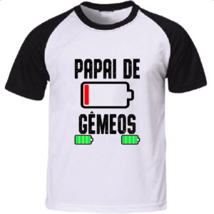 Camiseta Raglan Papai de gemeos
