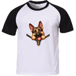 Camiseta Raglan Pastor Alemao no Ziper