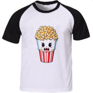 Camiseta Raglan Pipoca cinema feliz