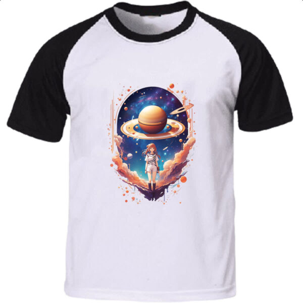 Camiseta Raglan Planeta Satuno Menina Anime