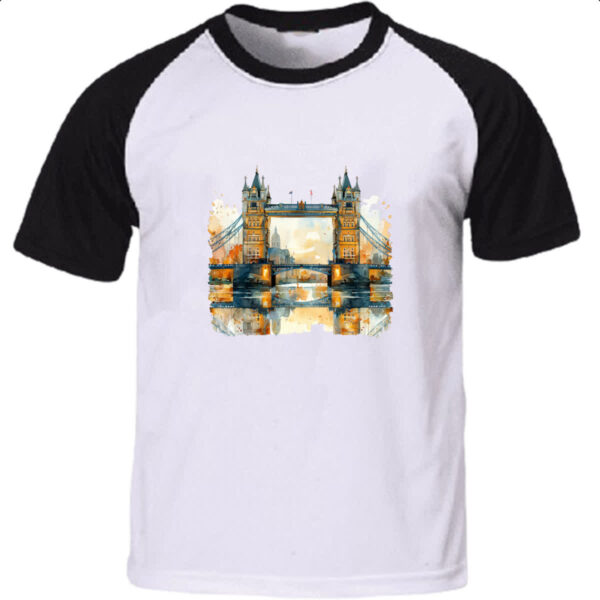 Camiseta Raglan Ponte de Londres watercolor
