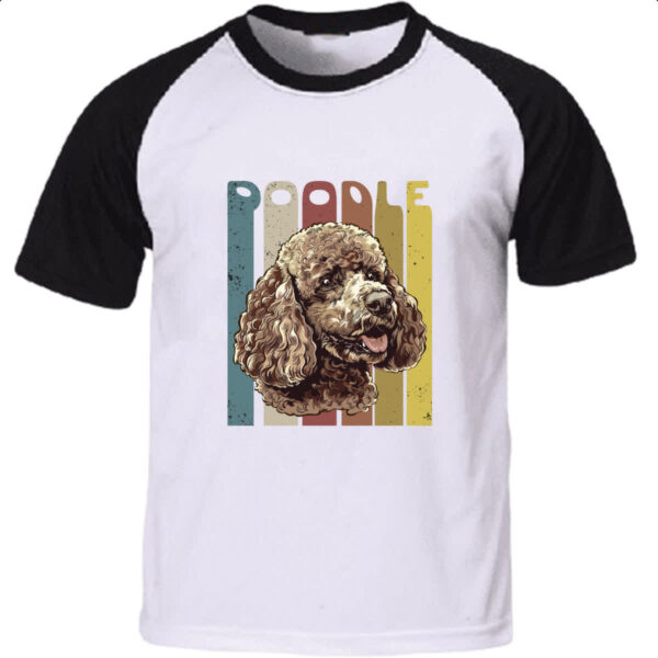 Camiseta Raglan Poodle retro vintage