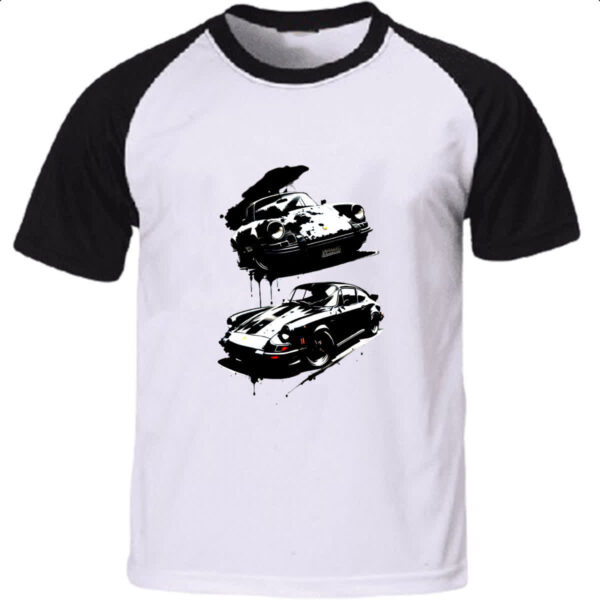 Camiseta Raglan Porche Oil Art