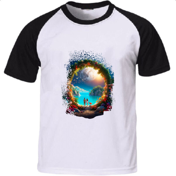 Camiseta Raglan Portal para o paraiso