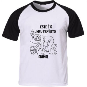 Camiseta Raglan Preguica Este e o meu espirito animal