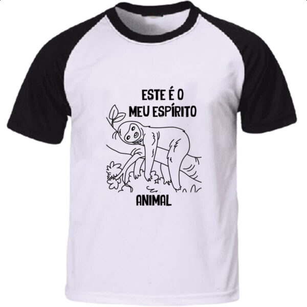 Camiseta Raglan Preguica Este e o meu espirito animal