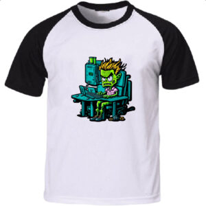 Camiseta Raglan Programador Escravo Zumbi