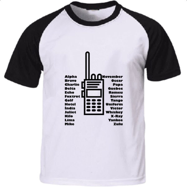 Camiseta Raglan Radio codigos foneticos