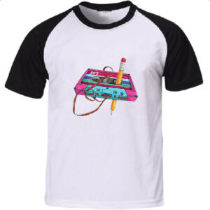 Camiseta Raglan Rebobinador fita K7 raiz