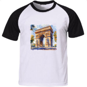 Camiseta Raglan Arco do triunfo watercolor