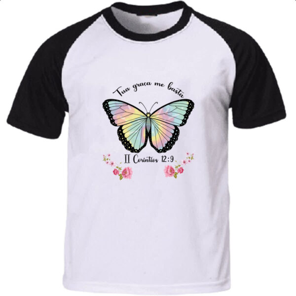 Camiseta Raglan Religiosa sua graca me basta