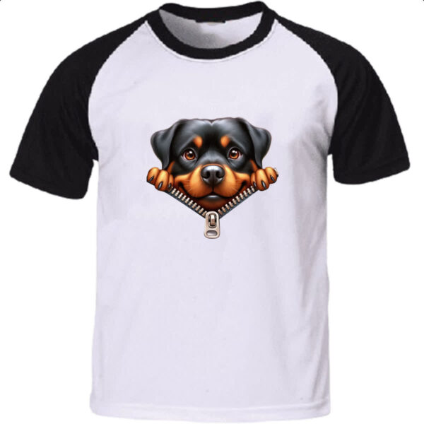 Camiseta Raglan Rottweiler no Ziper
