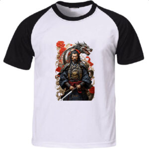 Camiseta Raglan Samurai Japones Dragao Milenar