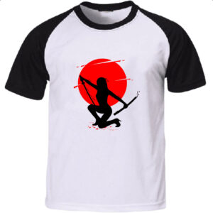 Camiseta Raglan Samurai girl silhueta