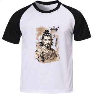 Camiseta Raglan Samurai japan art grafite