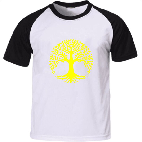 Camiseta Raglan Arvore da vida amarela
