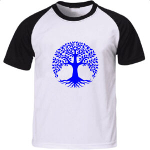 Camiseta Raglan Arvore da vida azul