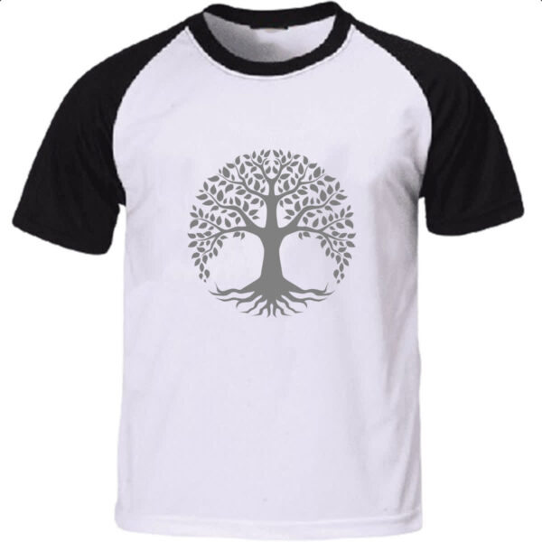 Camiseta Raglan Arvore da vida cinza