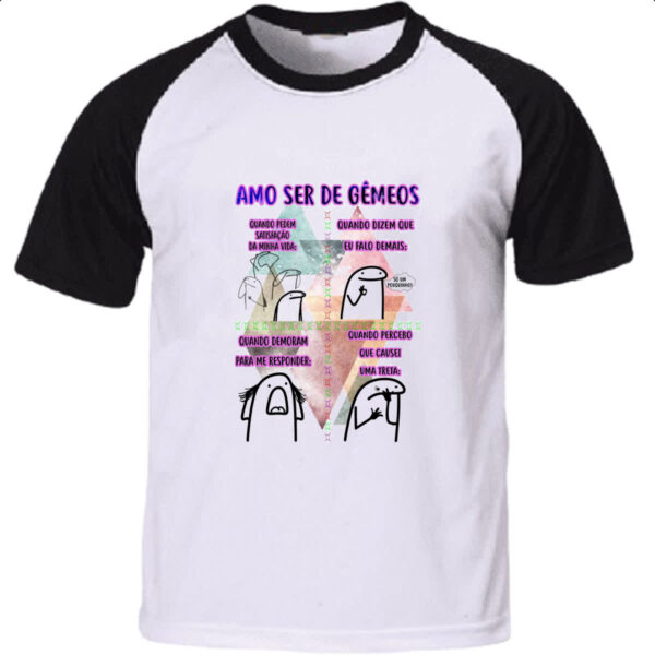 Camiseta Raglan Signo Amo ser de Gemeos