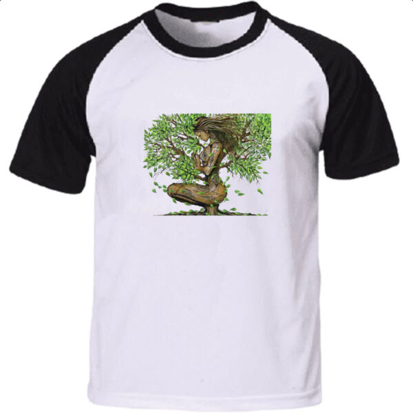 Camiseta Raglan Arvore da vida mae natureza
