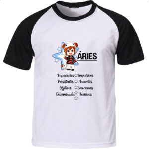 Camiseta Raglan Signo Cute Aries