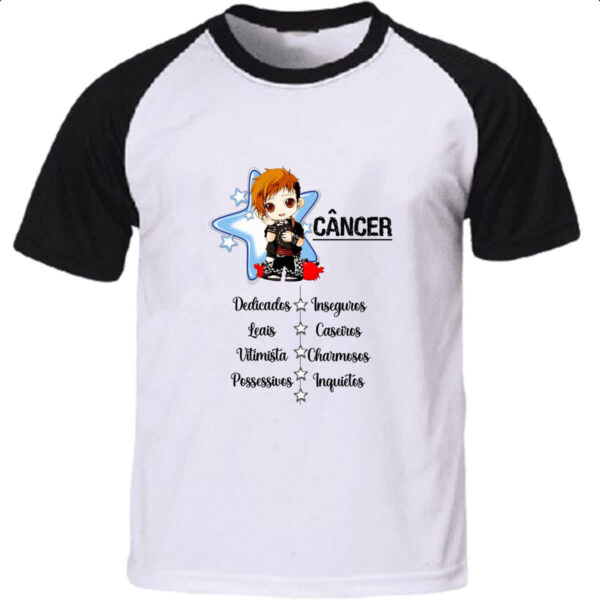 Camiseta Raglan Signo Cute Cancer