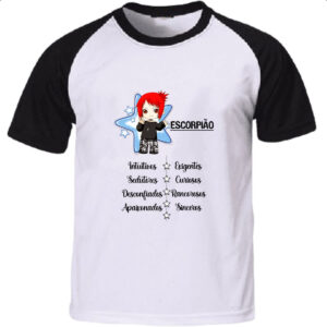 Camiseta Raglan Signo Cute Escorpiao