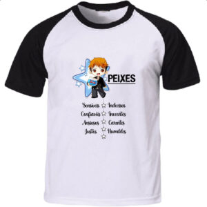 Camiseta Raglan Signo Cute Peixes