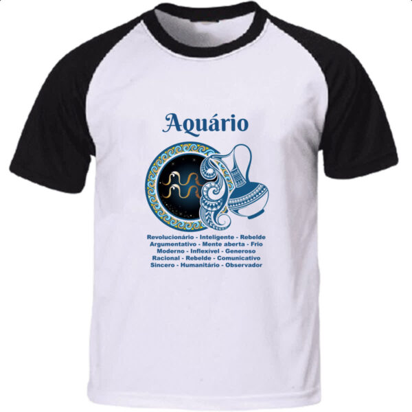 Camiseta Raglan Signo de Aquario adjetivos