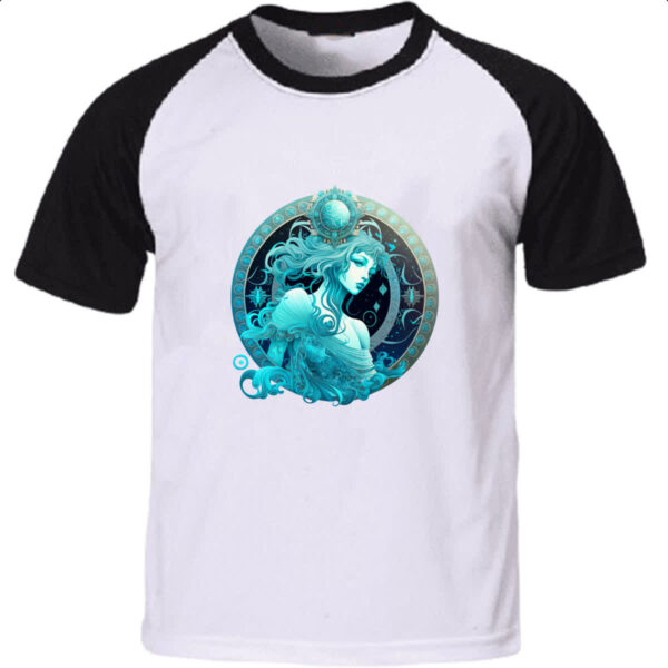 Camiseta Raglan Signo de Aquario placa de luxo
