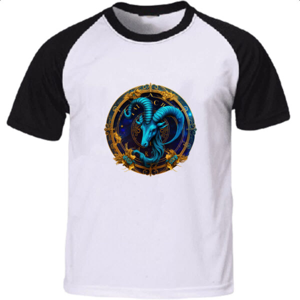 Camiseta Raglan Signo de Capricornio placa de luxo