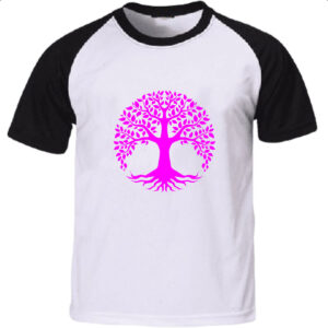 Camiseta Raglan Arvore da vida pink