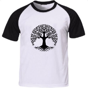 Camiseta Raglan Arvore da vida preta