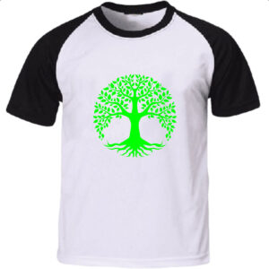 Camiseta Raglan Arvore da vida verde