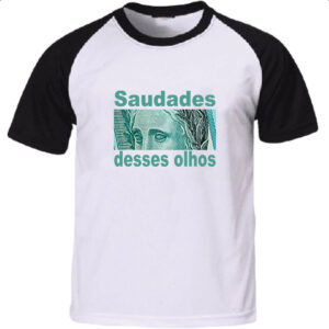 Camiseta Raglan Saudades desses olhos
