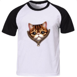 Camiseta Raglan Scotish Fold no ziper
