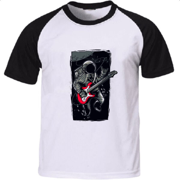 Camiseta Raglan Astronauta Guitarrista Radical