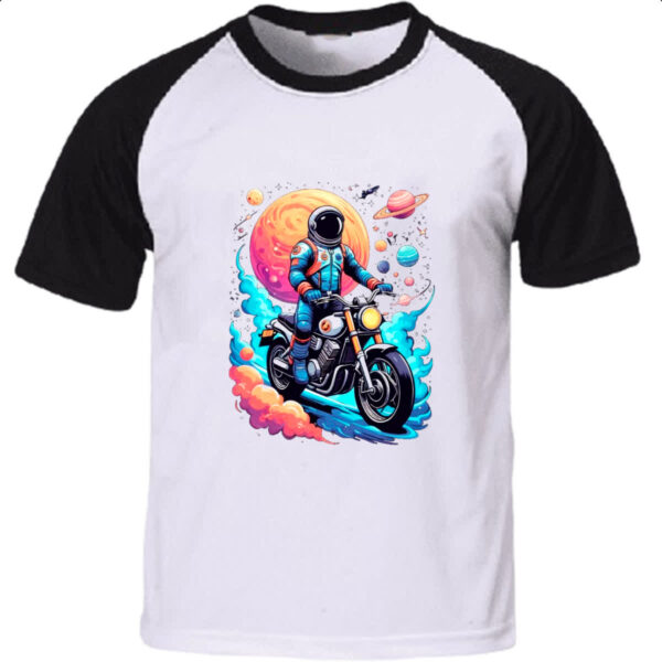 Camiseta Raglan Astronauta Motoqueiro