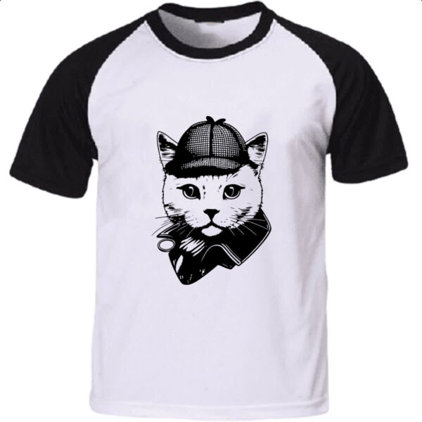 Camiseta Raglan Sherlock Gato