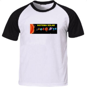 Camiseta Raglan Sistema solar noite