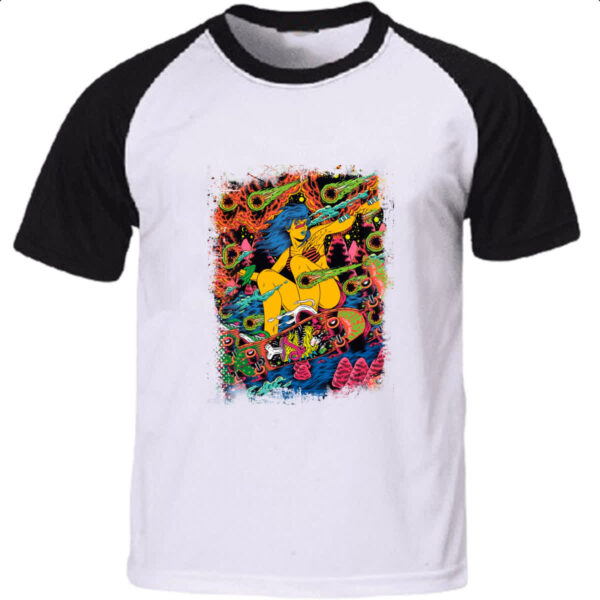 Camiseta Raglan Skatista psicodelico