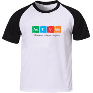 Camiseta Raglan Autismo tabela periodica