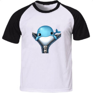 Camiseta Raglan Baleia no ziper