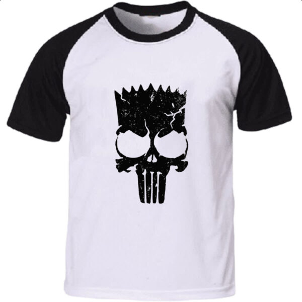 Camiseta Raglan Bart Punisher Justiceiro Simbolo