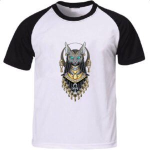 Camiseta Raglan Basket Gato Egito Ancestral